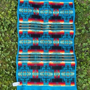 Pendleton wool & cotton baby blanket Chief Joseph Muchacho turquoise design